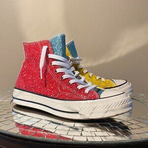 Converse J W Anderson collab Glitter Sparkle Red Blue and Yellow womens 9.5